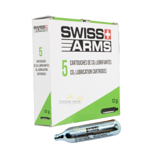 Boîte 5 cartouches de CO2 d’entretien lubrifiantes 12g - Swiss Arms (marque suisse)