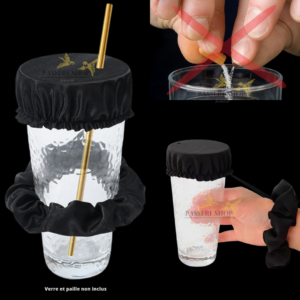 Protection de verre anti-drogue avec chouchou réutilisable