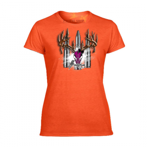 T-shirt de chasse orange imprimé Supra taille S pour femme - ROG