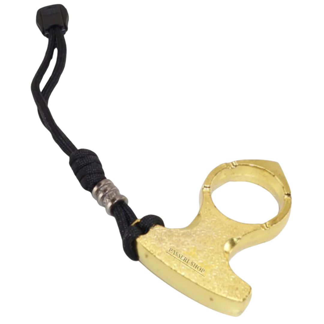 Poing américain doré à un doigt en acier inoxydable avec cordon