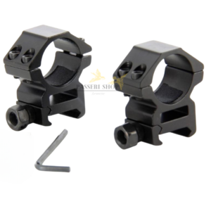 Paire de colliers de montage medium en alliage d’aluminium rail 21mm picatinny et diamètre 25,4mm