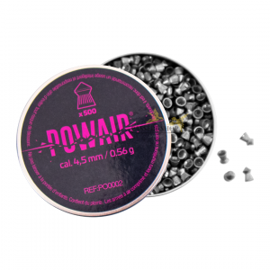 Boîte de 500 plombs pointus cal.4,5mm - Powair (fabriqué en Allemagne)